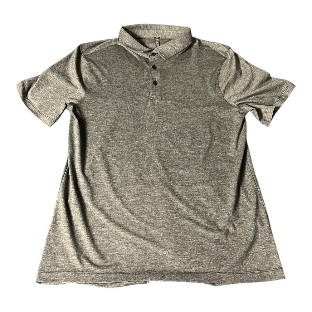 Lululemon Evolution Polo Golf‎ Shirt Mens Small Gray Performance Short Sleeve